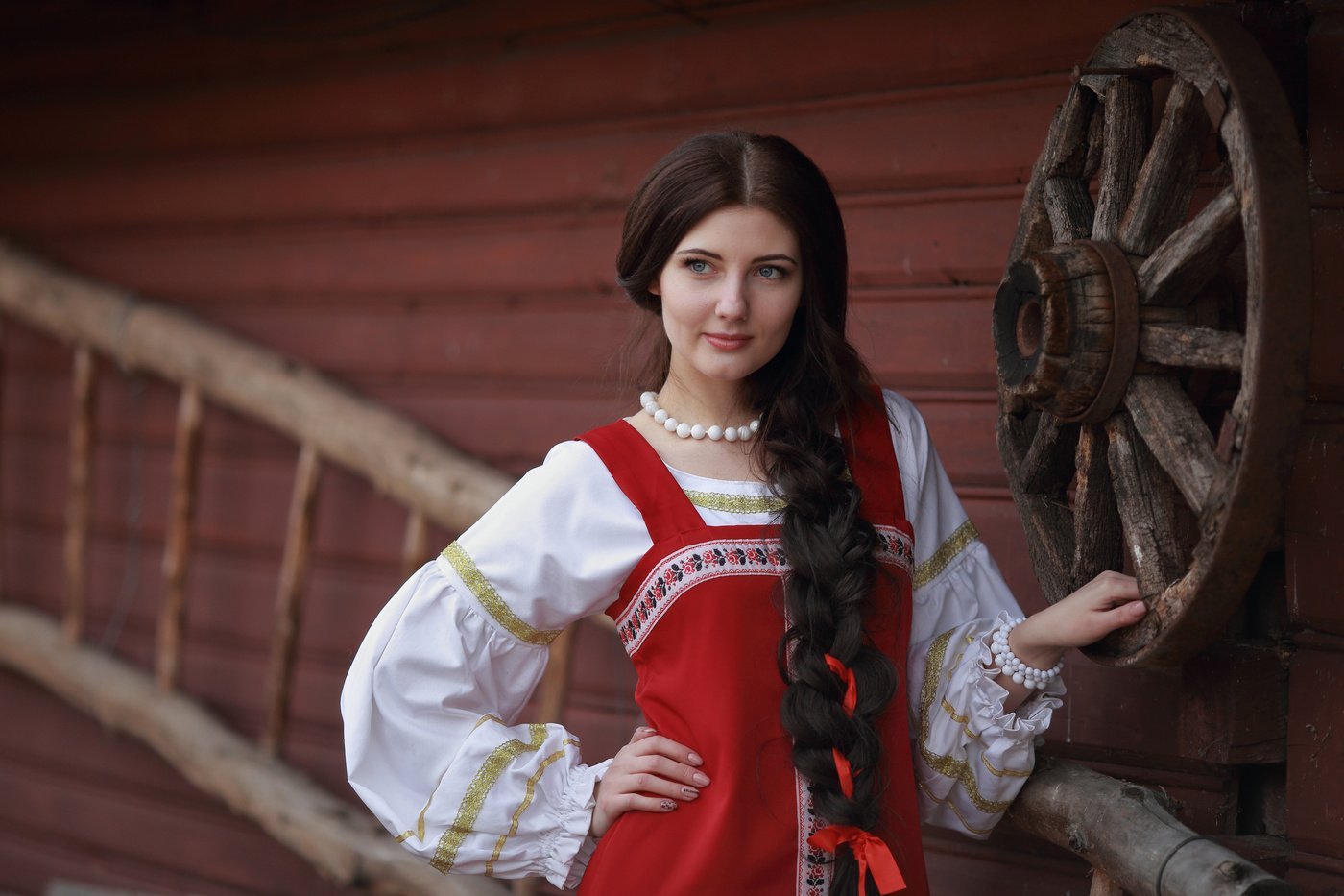 Girls in Slavic costumes in Stockholm